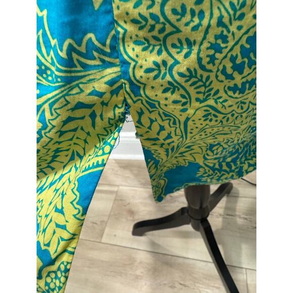 Open Back Dress Boho Details Floral Print Cottage Blue Yellow Twee Size 6 - Picture 6 of 11